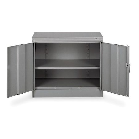 Shelving Storage Cabinet, 30 in H, 36 in W, 18 in D, Swing, Keyed, Medium Gray, 2 Shelves, 0 Drawers MPN:1430 GRAY