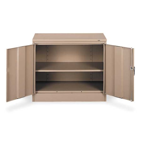 Shelving Storage Cabinet, 30 in H, 36 in W, 18 in D, Swing, Keyed, Sand, 2 Shelves, 0 Drawers MPN:1430 SAND
