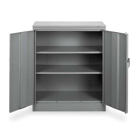 Shelving Storage Cabinet, 42 in H, 36 in W, 18 in D, Swing, Keyed, Medium Gray, 2 Shelves, 0 Drawers MPN:1442 GRAY