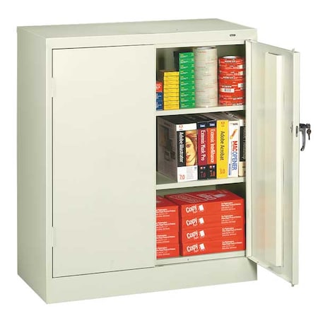 Shelving Storage Cabinet, 42 in H, 36 in W, Swing, Keyed, Light Gray, 2 Shelves, 0 Drawers MPN:1442LGY