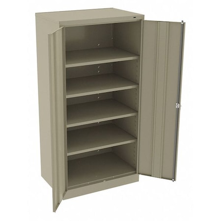 Shelving Storage Cabinet, 72 in H, 36 in W, 24 in D, Swing, Keyed, Sand, 4 Shelves, 0 Drawers MPN:1480 SD
