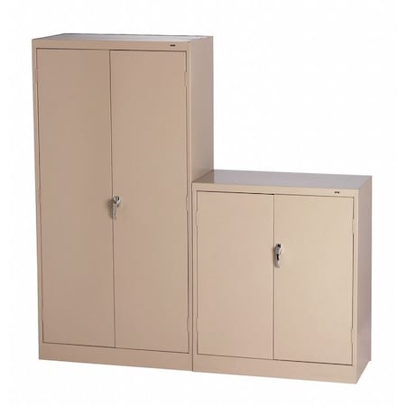 Combo Wardrobe Storage Cabinet, 72 in H, 36 in W, Swing, Keyed, Sand, 5 Shelves, 0 Drawers MPN:1482 SAND
