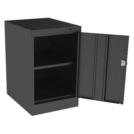 Shelving Storage Cabinet, 30 in H, 19 in W, 24 in D, Swing, Keyed, Black, 1 Shelves, 0 Drawers MPN:1824BK