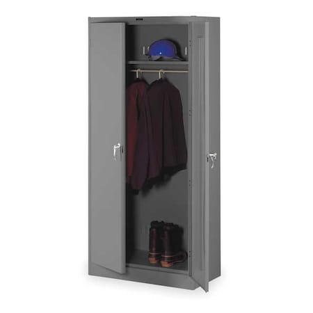 Wardrobe Storage Cabinet, 78 in H, 36 in W, Swing, Keyed, Medium Gray, 2 Shelves, 0 Drawers MPN:1871MGY