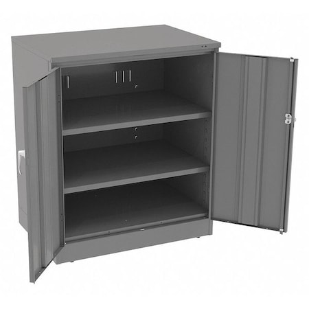 Shelving Storage Cabinet, 42 in H, 36 in W, 24 in D, Swing, Keyed, Medium Gray, 2 Shelves, 0 Drawers MPN:2442 MED GRAY