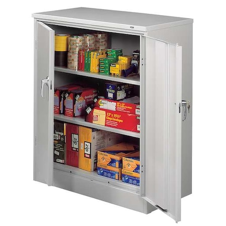 Shelving Storage Cabinet, 42 in H, 36 in W, 18 in D, Swing, Keyed, Light Gray, 2 Shelves, 0 Drawers MPN:4218DLX-LGY