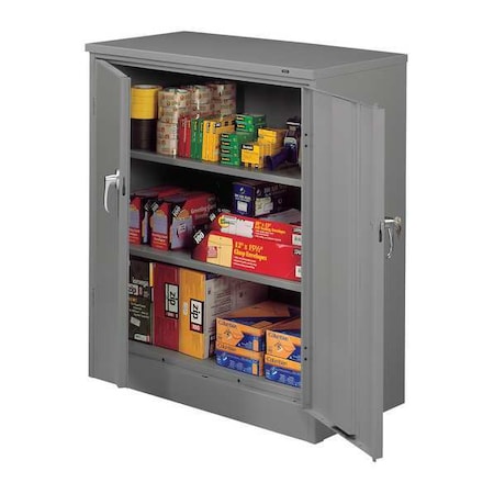 Shelving Storage Cabinet, 42 in H, 36 in W, 18 in D, Swing, Keyed, Medium Gray, 2 Shelves, 0 Drawers MPN:4218DLX-MGY