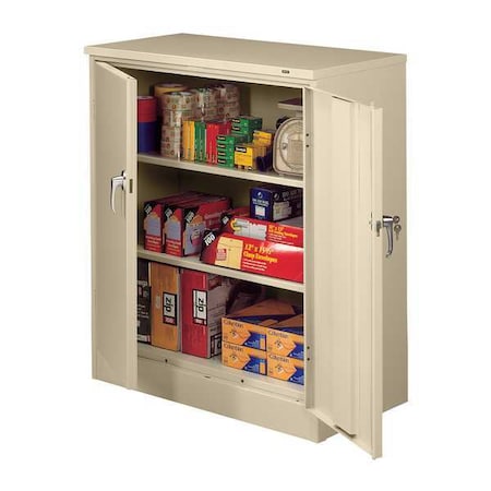 Shelving Storage Cabinet, 42 in H, 36 in W, 18 in D, Swing, Keyed, Champagne/Putty, 2 Shelves MPN:4218DLX-PY