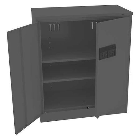 Shelving Storage Cabinet, 42 in H, 36 in W, 18 in D, Recessed Pull, Electronic Keypad, Black MPN:4218DLXELBK