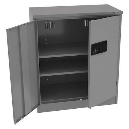 Shelving Storage Cabinet, 42 in H, 36 in W, 18 in D, Recessed Pull, Electronic Keypad, Medium Gray MPN:4218DLXELMG