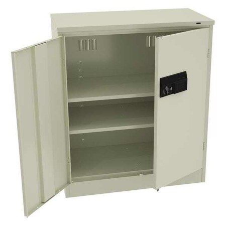 Shelving Storage Cabinet, 42 in H, 36 in W, 18 in D, Recessed Pull, Electronic Keypad, Putty MPN:4218DLXELPY