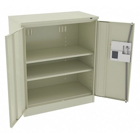 Shelving Storage Cabinet, 42 in H, 36 in W, 18 in D, Recessed Pull, Electronic Keypad, Putty MPN:4218ELPY
