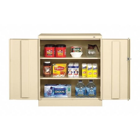 Shelving Storage Cabinet, 42 in H, 36 in W, Champagne/Putty, 3 Shelves, 0 Drawers MPN:4218PY