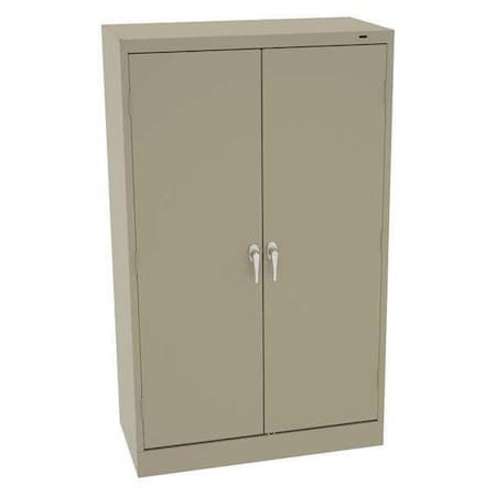 Shelving Storage Cabinet, 60 in H, 36 in W, 18 in D, Swing, Keyed, Sand, 4 Shelves, 0 Drawers MPN:6018DHSD