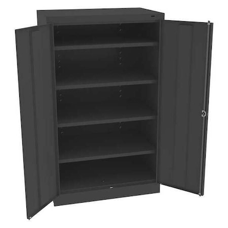 Shelving Storage Cabinet, 60 in H, 36 in W, 24 in D, Swing, Keyed, Black, 4 Shelves, 0 Drawers MPN:6024BK