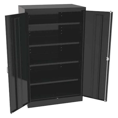 Shelving Storage Cabinet, 60 in H, 36 in W, 24 in D, Swing, Keyed, Black, 4 Shelves, 0 Drawers MPN:6024DHBK
