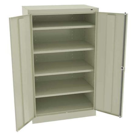 Shelving Storage Cabinet, 60 in H, 36 in W, 24 in D, Swing, Keyed, Putty, 4 Shelves, 0 Drawers MPN:6024PY