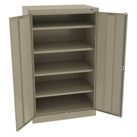 Shelving Storage Cabinet, 60 in H, 36 in W, 24 in D, Swing, Keyed, Sand, 4 Shelves, 0 Drawers MPN:6024SD