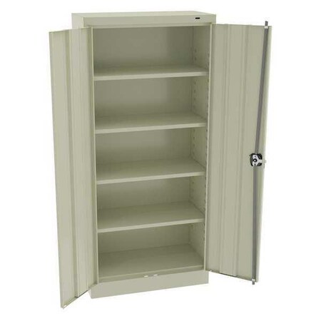 Shelving Storage Cabinet, 66 in H, 30 in W, 15 in D, Recessed Pull, Keyed, Putty, 4 Shelves MPN:6615PY