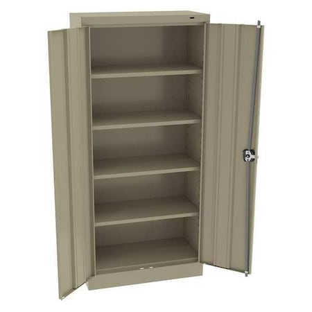 Shelving Storage Cabinet, 66 in H, 30 in W, 15 in D, Recessed Pull, Keyed, Sand, 4 Shelves MPN:6615SD