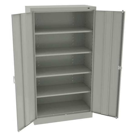 Shelving Storage Cabinet, 66 in H, 36 in W, 18 in D, Swing, Keyed, Light Gray, 4 Shelves, 0 Drawers MPN:6618DHLG