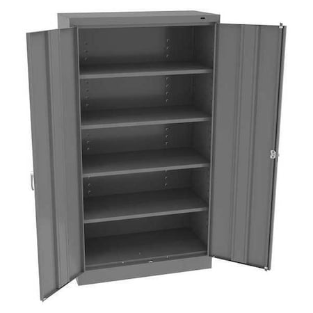 Shelving Storage Cabinet, 66 in H, 36 in W, 18 in D, Swing, Keyed, Medium Gray, 4 Shelves, 0 Drawers MPN:6618DHMG