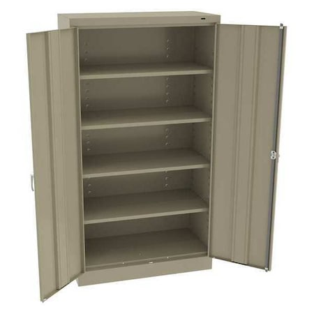 Shelving Storage Cabinet, 66 in H, 36 in W, 18 in D, Swing, Keyed, Sand, 4 Shelves, 0 Drawers MPN:6618DHSD