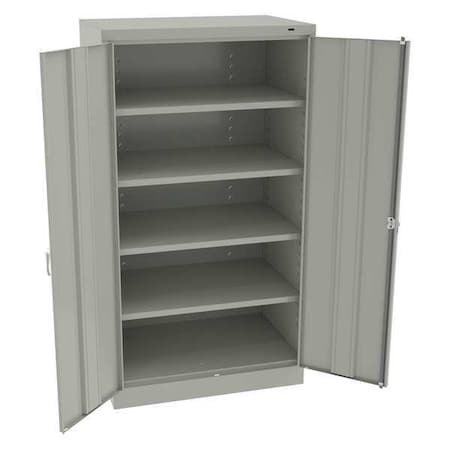 Shelving Storage Cabinet, 66 in H, 36 in W, 24 in D, Swing, Keyed, Light Gray, 4 Shelves, 0 Drawers MPN:6624DHLG