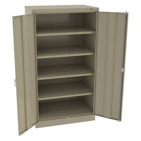 Shelving Storage Cabinet, 66 in H, 36 in W, 24 in D, Swing, Keyed, Sand, 4 Shelves, 0 Drawers MPN:6624DHSD