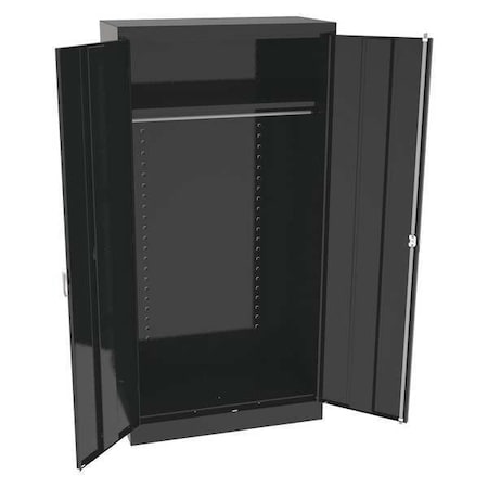 Wardrobe Storage Cabinet, 72 in H, 36 in W, 18 in D, Swing, Keyed, Black, 1 Shelves, 0 Drawers MPN:7114DHBK