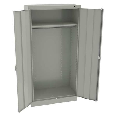 Wardrobe Storage Cabinet, 72 in H, 36 in W, 18 in D, Swing, Keyed, Light Gray, 1 Shelves, 0 Drawers MPN:7114DHLG