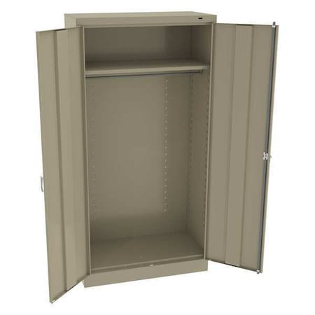 Wardrobe Storage Cabinet, 72 in H, 36 in W, 18 in D, Swing, Keyed, Sand, 1 Shelves, 0 Drawers MPN:7114DHSD