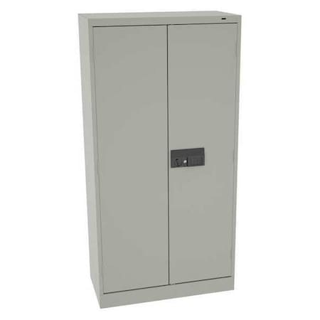 Wardrobe Storage Cabinet, 72 in H, 36 in W, 18 in D, Recessed Pull, Electronic Keypad, Light Gray MPN:7114ELLG