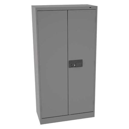 Wardrobe Storage Cabinet, 72 in H, 36 in W, 18 in D, Recessed Pull, Electronic Keypad, Medium Gray MPN:7114ELMG