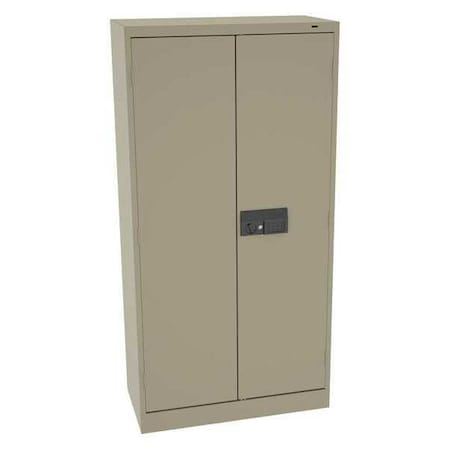 Wardrobe Storage Cabinet, 72 in H, 36 in W, 18 in D, Recessed Pull, Electronic Keypad, Sand MPN:7114ELSD