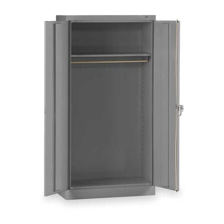 Wardrobe Storage Cabinet, 72 in H, 36 in W, 18 in D, Swing, Keyed, Medium Gray, 1 Shelves, 0 Drawers MPN:7114MGY