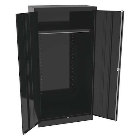 Wardrobe Storage Cabinet, 72 in H, 36 in W, 24 in D, Swing, Keyed, Black, 1 Shelves, 0 Drawers MPN:7124BK