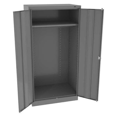 Wardrobe Storage Cabinet, 72 in H, 36 in W, 24 in D, Swing, Keyed, Medium Gray, 1 Shelves, 0 Drawers MPN:7124MG