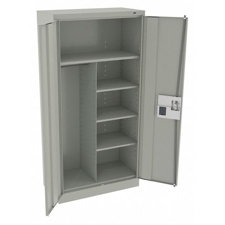 Combo Wardrobe Storage Cabinet, 72 in H, 36 in W, 18 in D, Recessed Pull, Electronic Keypad MPN:7214ELLG