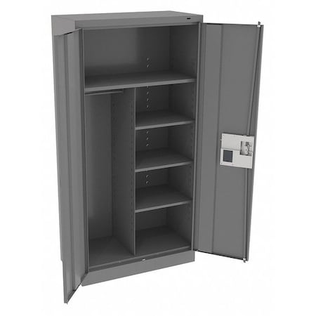 Combo Wardrobe Storage Cabinet, 72 in H, 36 in W, 18 in D, Recessed Pull, Electronic Keypad MPN:7214ELMG