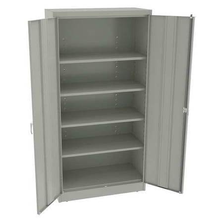 Shelving Storage Cabinet, 72 in H, 36 in W, 18 in D, Swing, Keyed, Light Gray, 4 Shelves, 0 Drawers MPN:7218DLXLG