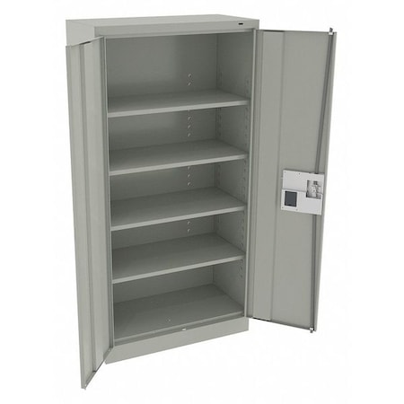 Shelving Storage Cabinet, 72 in H, 36 in W, 18 in D, Recessed Pull, Electronic Keypad, Light Gray MPN:7218ELLG