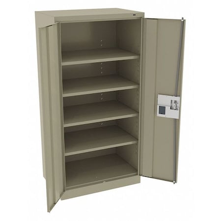 Shelving Storage Cabinet, 72 in H, 36 in W, 24 in D, Recessed Pull, Electronic Keypad, Sand MPN:7224ELSD