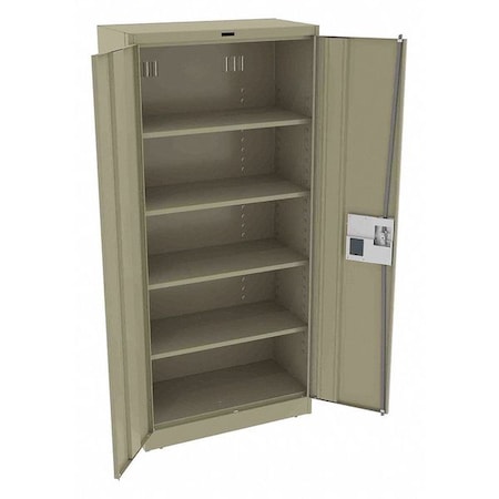 Shelving Storage Cabinet, 78 in H, 36 in W, 18 in D, Recessed Pull, Electronic Keypad, Sand MPN:7818ELSD