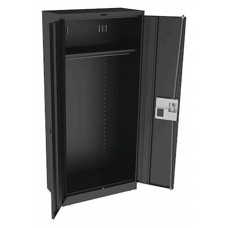 Wardrobe Storage Cabinet, 78 in H, 36 in W, 18 in D, Recessed Pull, Electronic Keypad, Black MPN:7818WELBK