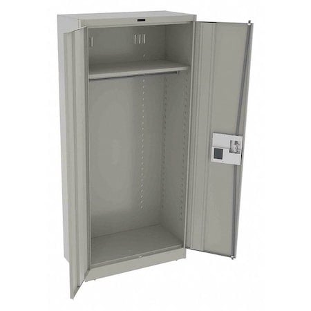 Wardrobe Storage Cabinet, 78 in H, 36 in W, 18 in D, Recessed Pull, Electronic Keypad, Light Gray MPN:7818WELLG