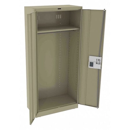 Wardrobe Storage Cabinet, 78 in H, 36 in W, 18 in D, Recessed Pull, Electronic Keypad, Sand MPN:7818WELSD
