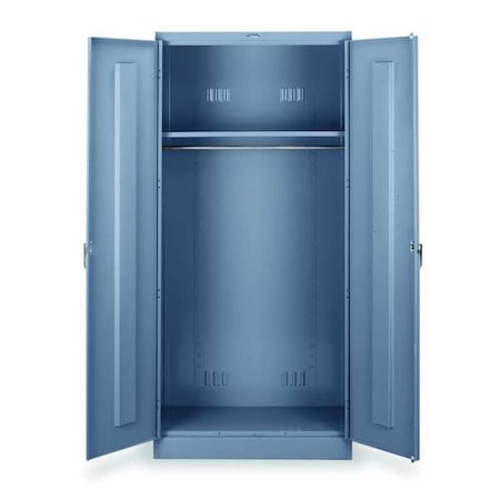 Wardrobe Storage Cabinet, 78 in H, 36 in W, 18 in D, Swing, Keyed, Medium Gray, 1 Shelves, 0 Drawers MPN:7818WMGY