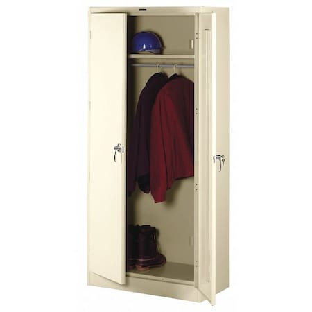 Wardrobe Storage Cabinet, 78 in H, 36 in W, 24 in D, Swing, Keyed, Putty, 1 Shelves, 0 Drawers MPN:7824WPY