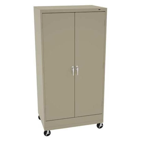 Shelving Storage Cabinet, 73 in H, 36 in W, 24 in D, Swing, Keyed, Sand, 4 Shelves, 0 Drawers MPN:CK6624DHSD